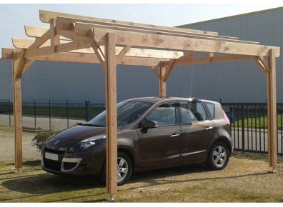 Garez votre voiture sous cette ossature en bois pour carport